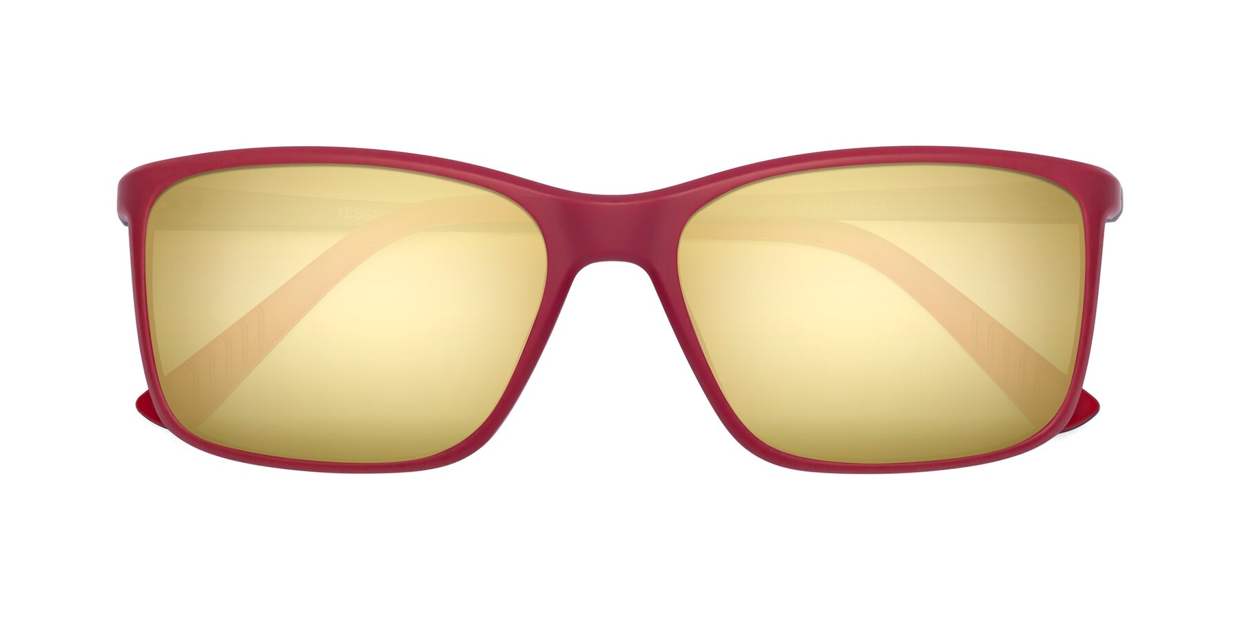 Folded Front of 9004 in Red with Gold Mirrored Lenses