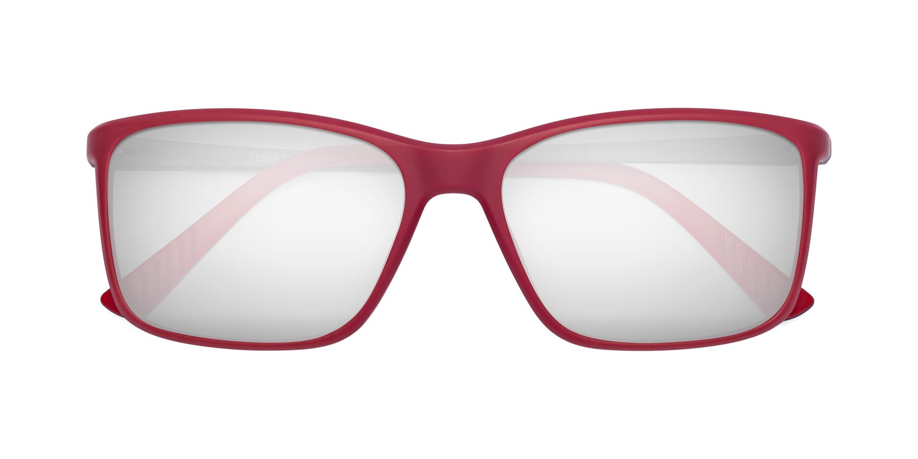 Folded Front of 9004 in Red with Silver Mirrored Lenses