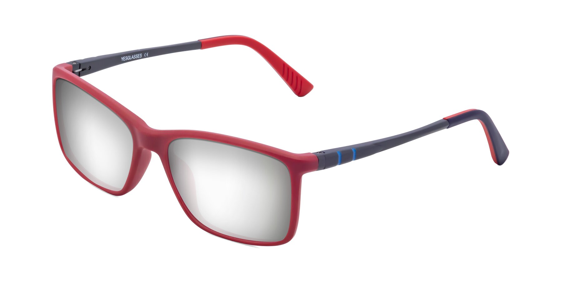 Angle of 9004 in Red with Silver Mirrored Lenses