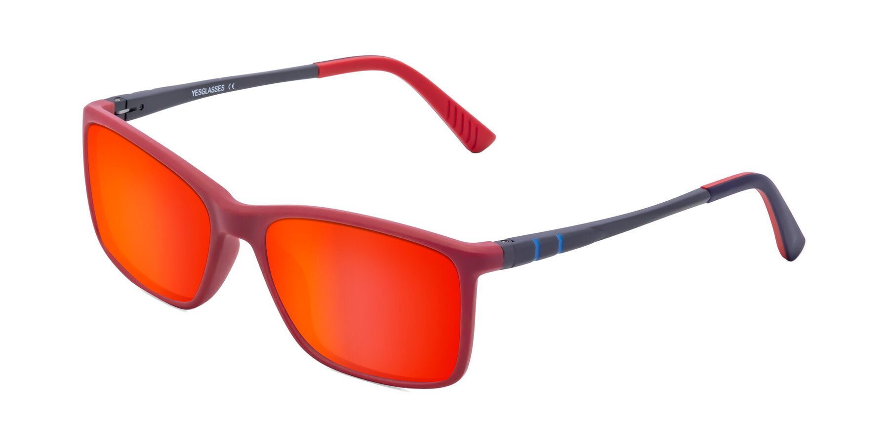 Angle of 9004 in Red with Red Gold Mirrored Lenses