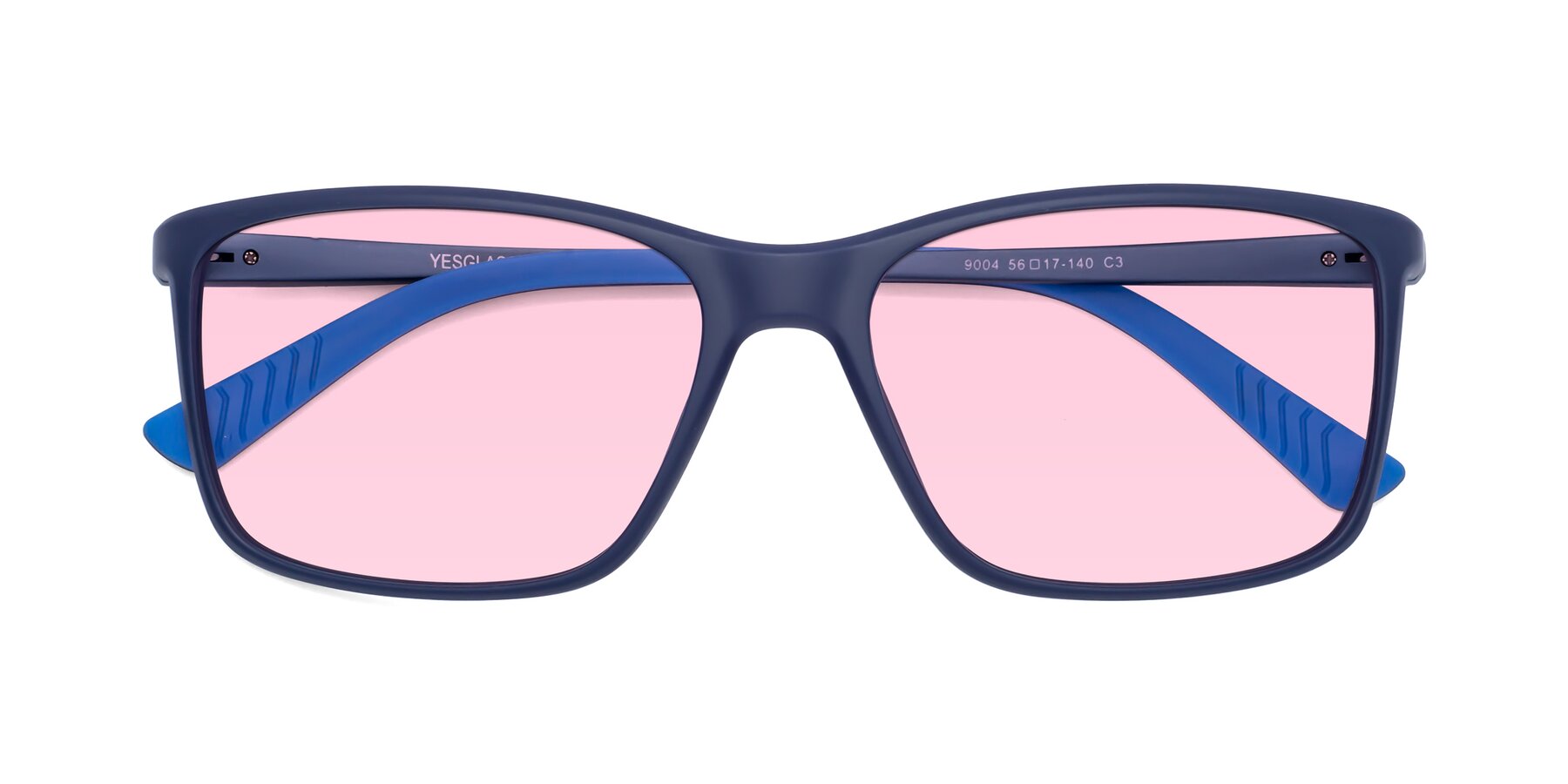 Folded Front of 9004 in Dark Blue with Light Pink Tinted Lenses