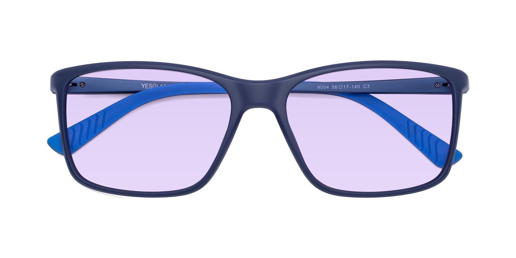 Folded Front of 9004 in Dark Blue with Light Purple Tinted Lenses