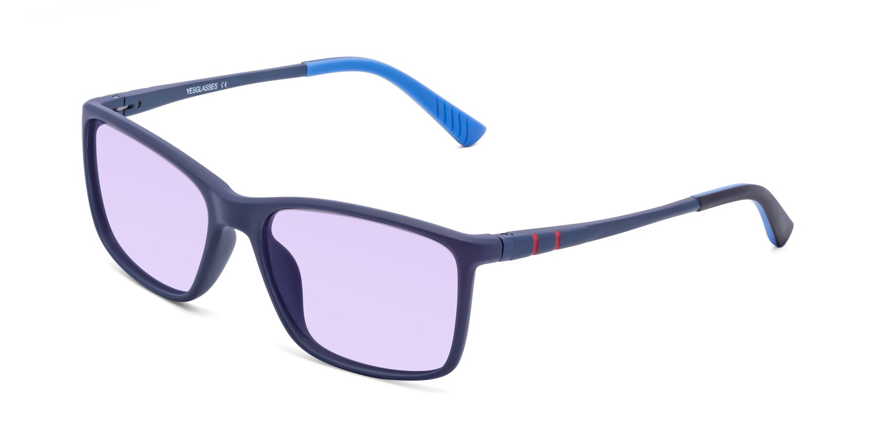 Angle of 9004 in Dark Blue with Light Purple Tinted Lenses