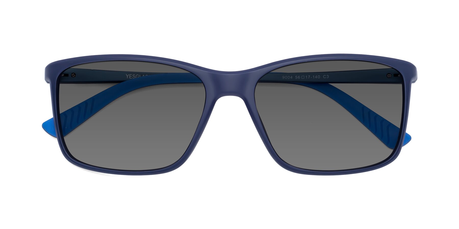 Folded Front of 9004 in Dark Blue with Medium Gray Tinted Lenses