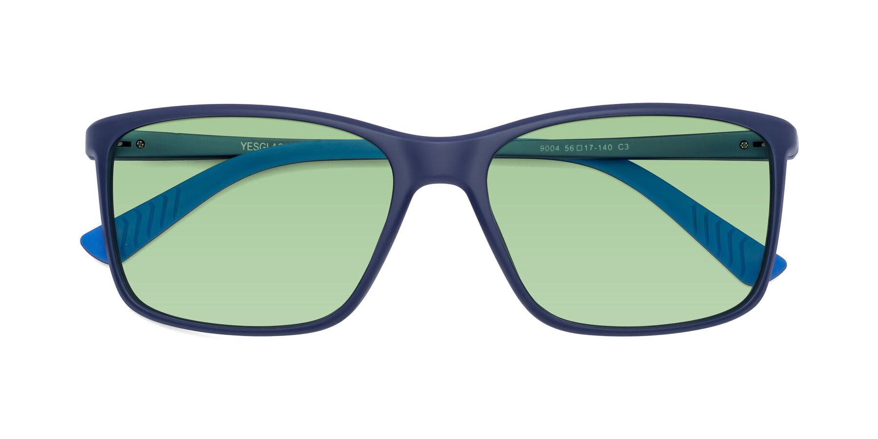 Folded Front of 9004 in Dark Blue with Medium Green Tinted Lenses