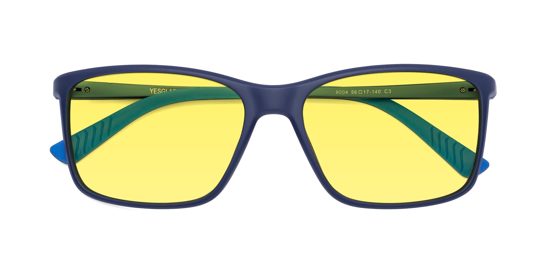 Folded Front of 9004 in Dark Blue with Medium Yellow Tinted Lenses