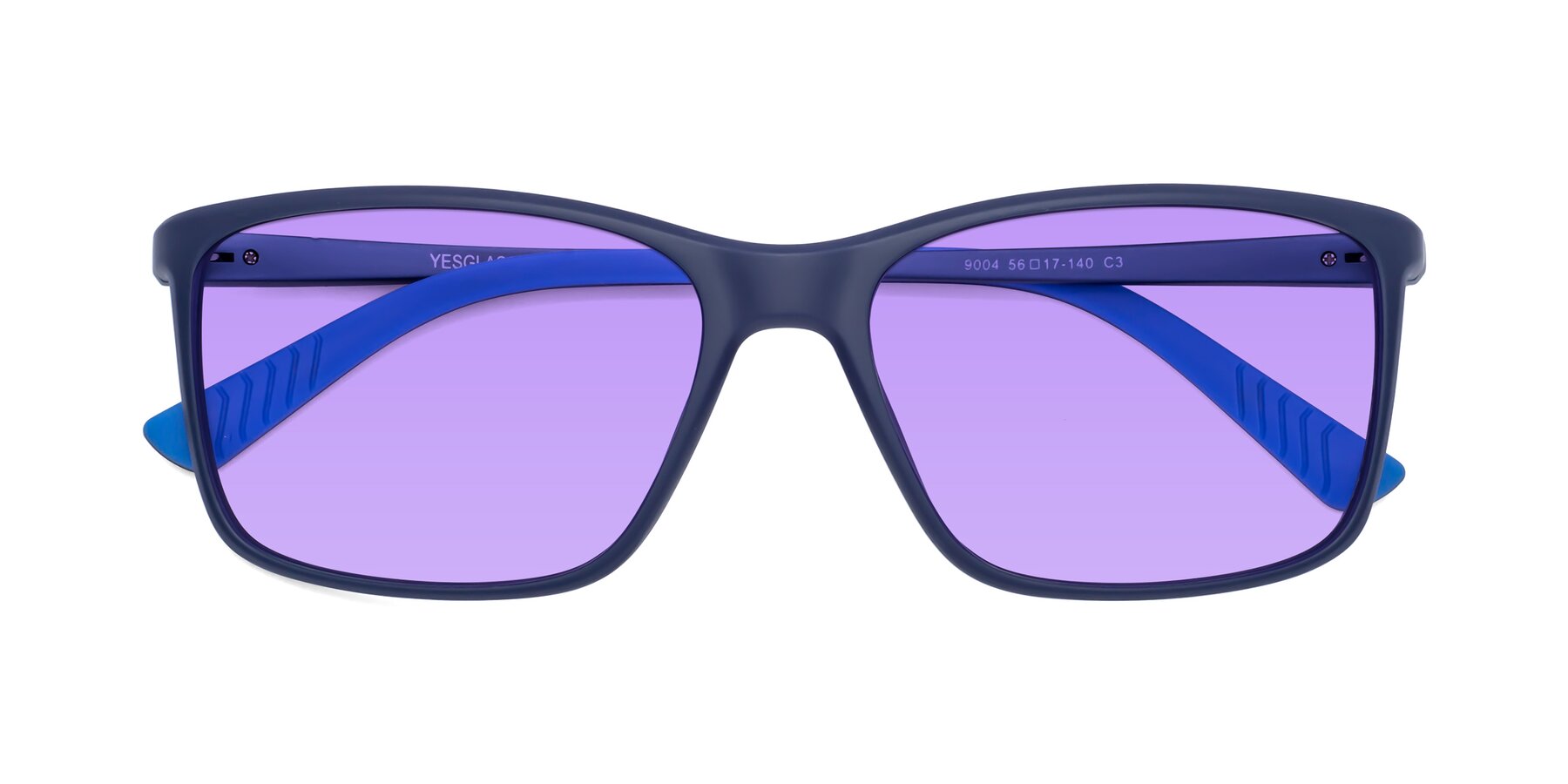 Folded Front of 9004 in Dark Blue with Medium Purple Tinted Lenses