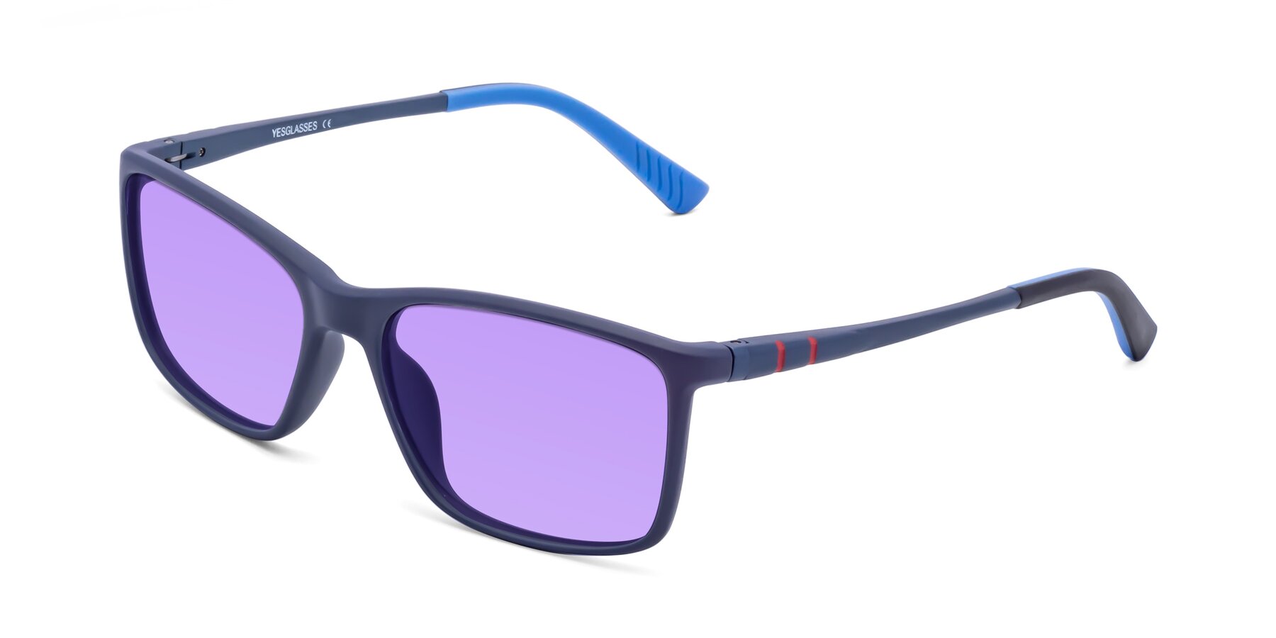 Angle of 9004 in Dark Blue with Medium Purple Tinted Lenses