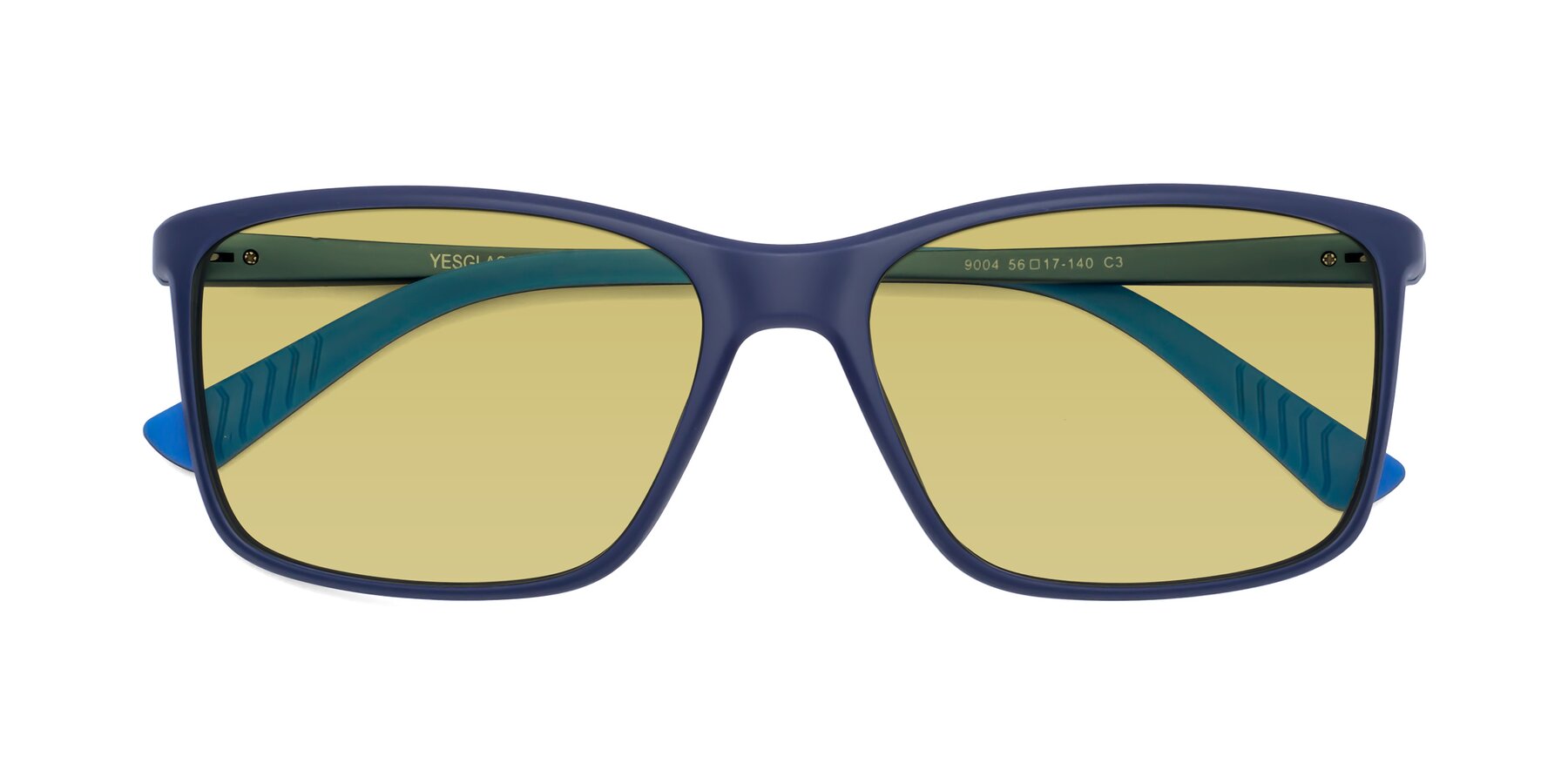 Folded Front of 9004 in Dark Blue with Medium Champagne Tinted Lenses