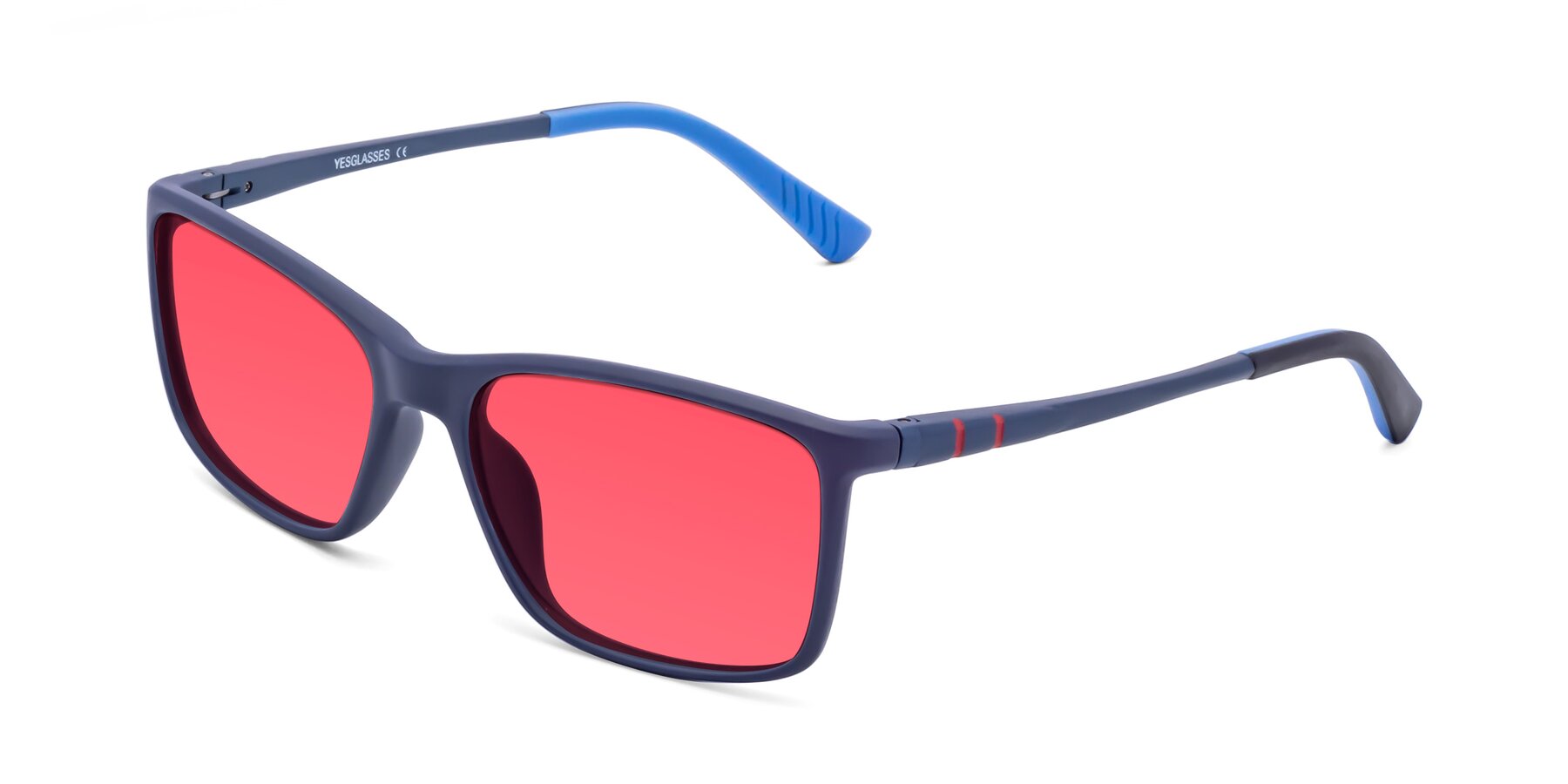 Angle of 9004 in Dark Blue with Red Tinted Lenses