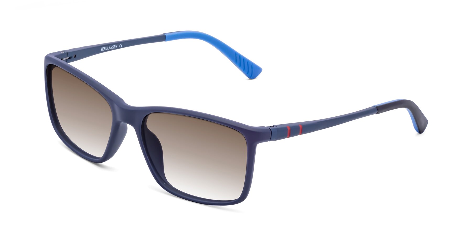 Angle of 9004 in Dark Blue with Brown Gradient Lenses