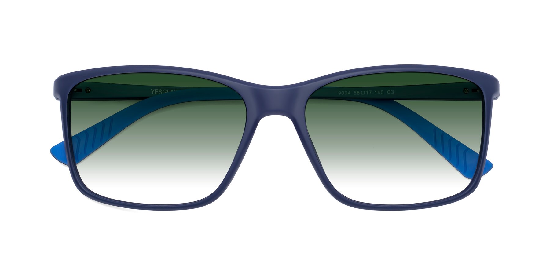 Folded Front of 9004 in Dark Blue with Green Gradient Lenses