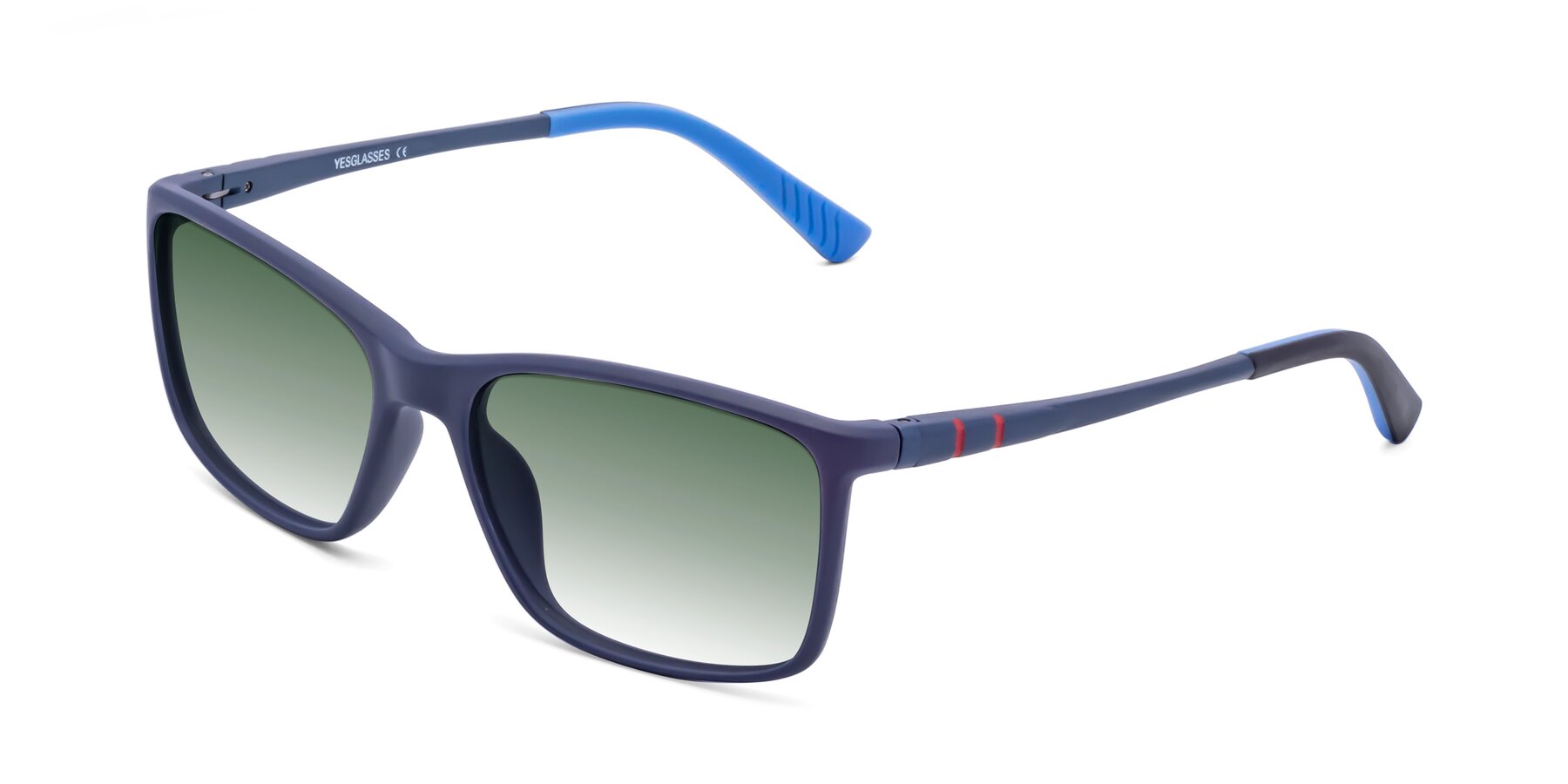 Angle of 9004 in Dark Blue with Green Gradient Lenses