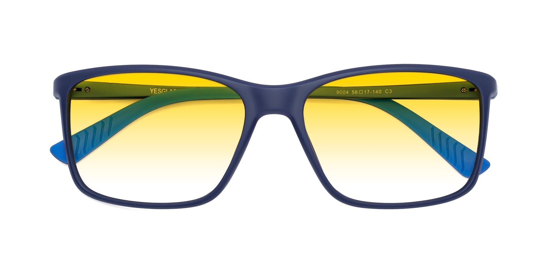 Folded Front of 9004 in Dark Blue with Yellow Gradient Lenses