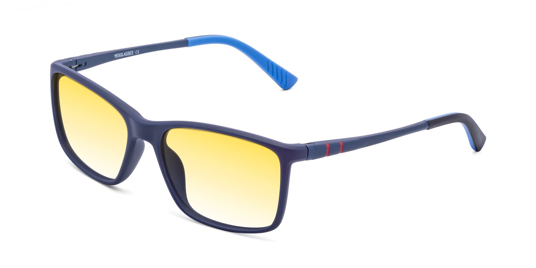 Angle of 9004 in Dark Blue with Yellow Gradient Lenses