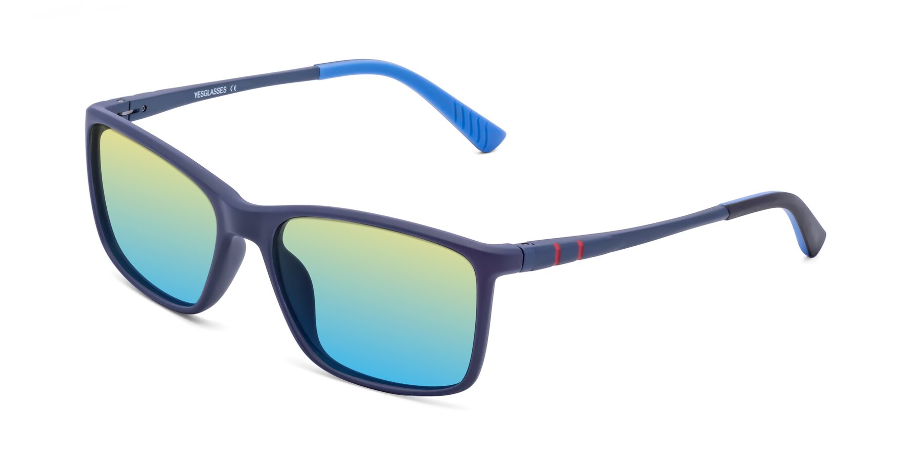 Angle of 9004 in Dark Blue with Yellow / Blue Gradient Lenses