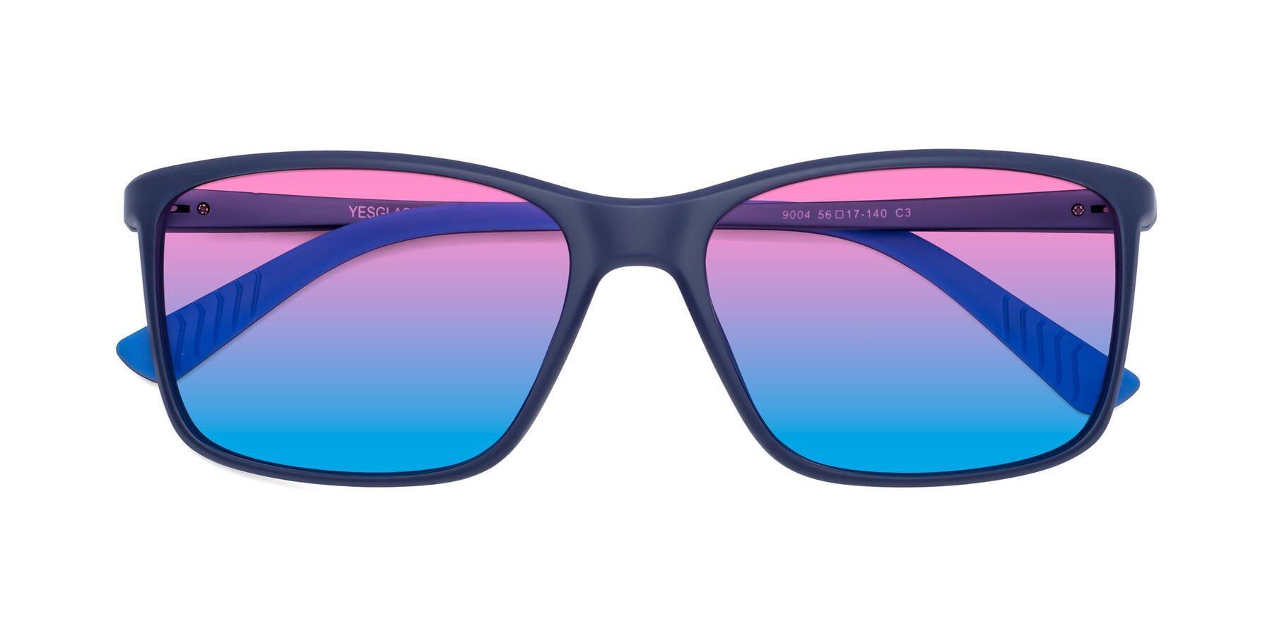 Folded Front of 9004 in Dark Blue with Pink / Blue Gradient Lenses