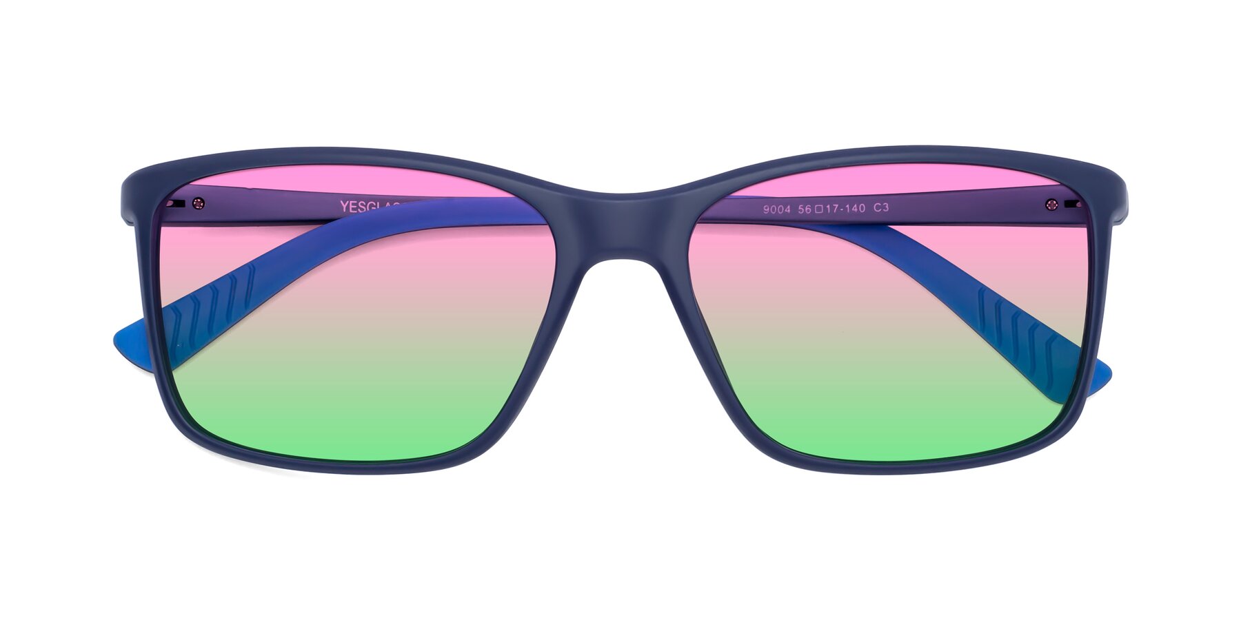 Folded Front of 9004 in Dark Blue with Pink / Green Gradient Lenses