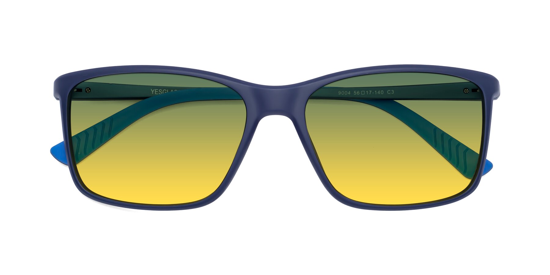 Folded Front of 9004 in Dark Blue with Green / Yellow Gradient Lenses