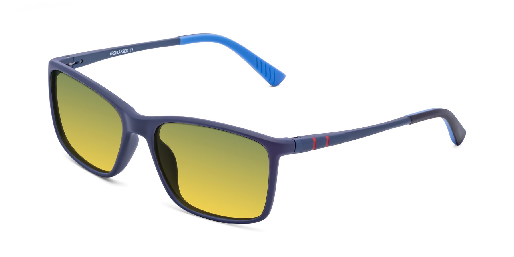 Angle of 9004 in Dark Blue with Green / Yellow Gradient Lenses