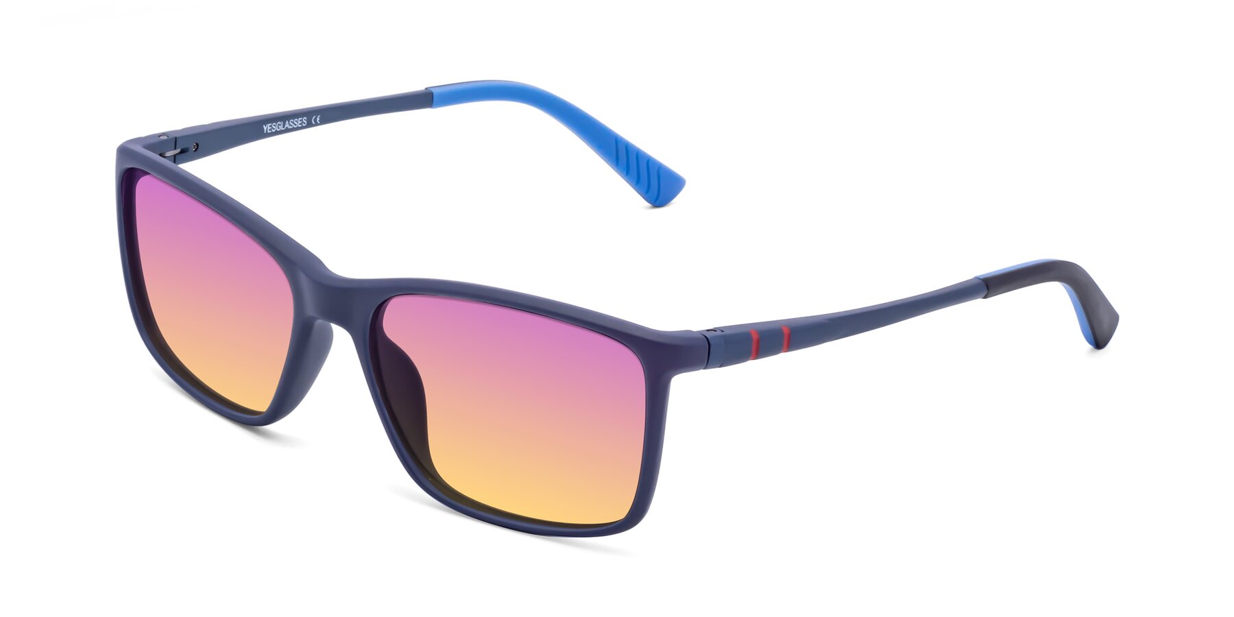 Angle of 9004 in Dark Blue with Purple / Yellow Gradient Lenses