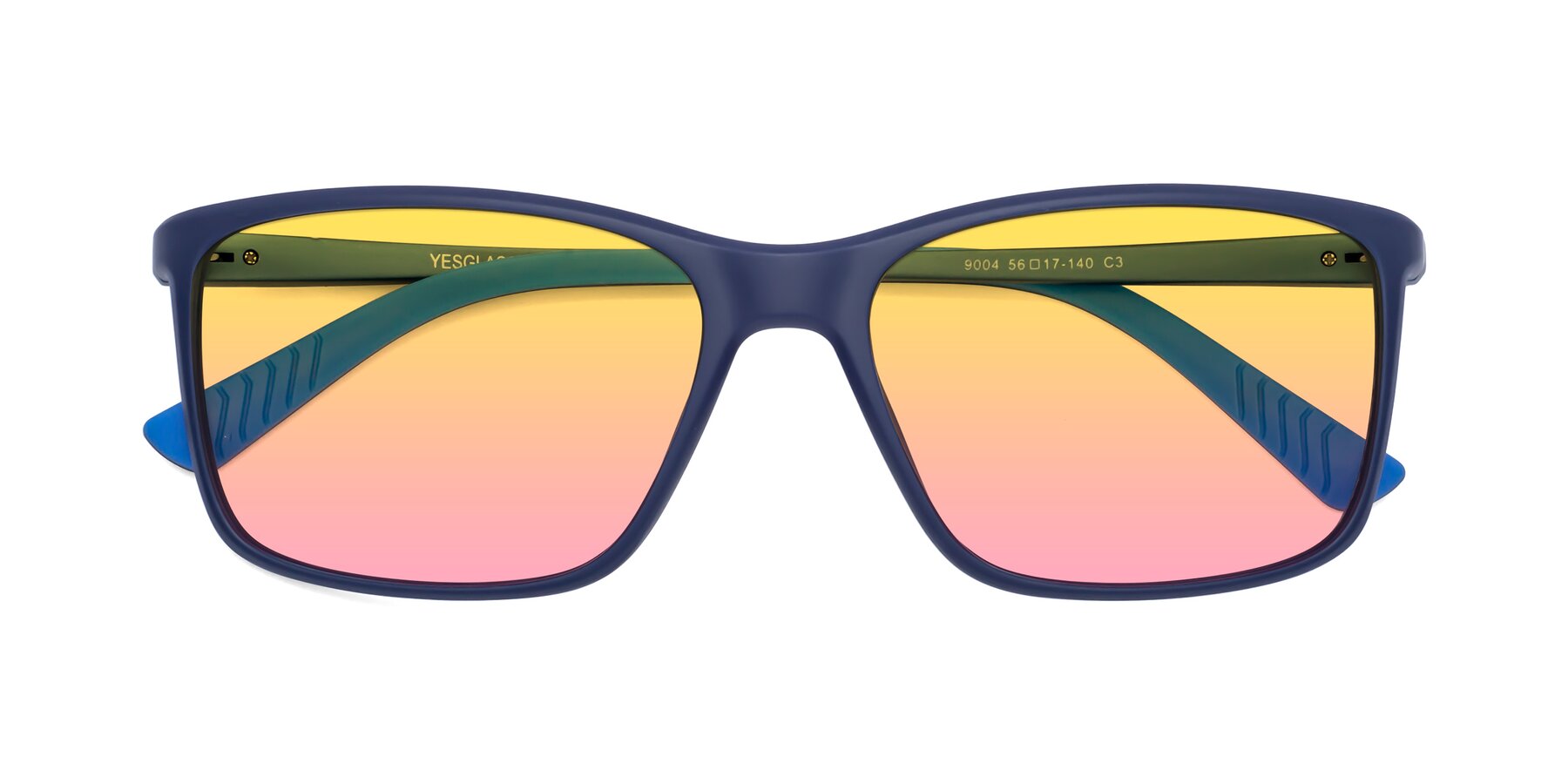 Folded Front of 9004 in Dark Blue with Yellow / Pink Gradient Lenses