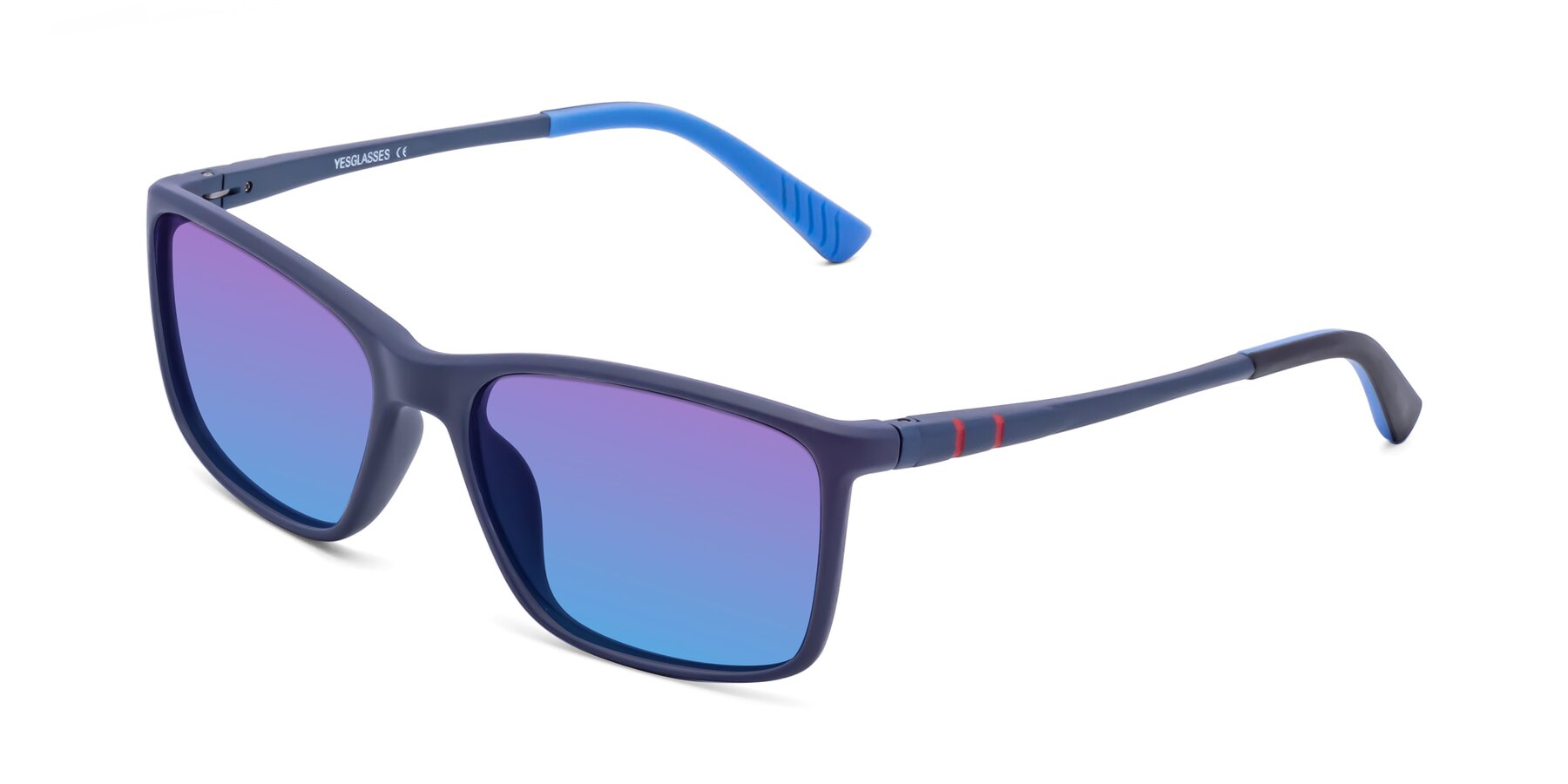 Angle of 9004 in Dark Blue with Purple / Blue Gradient Lenses