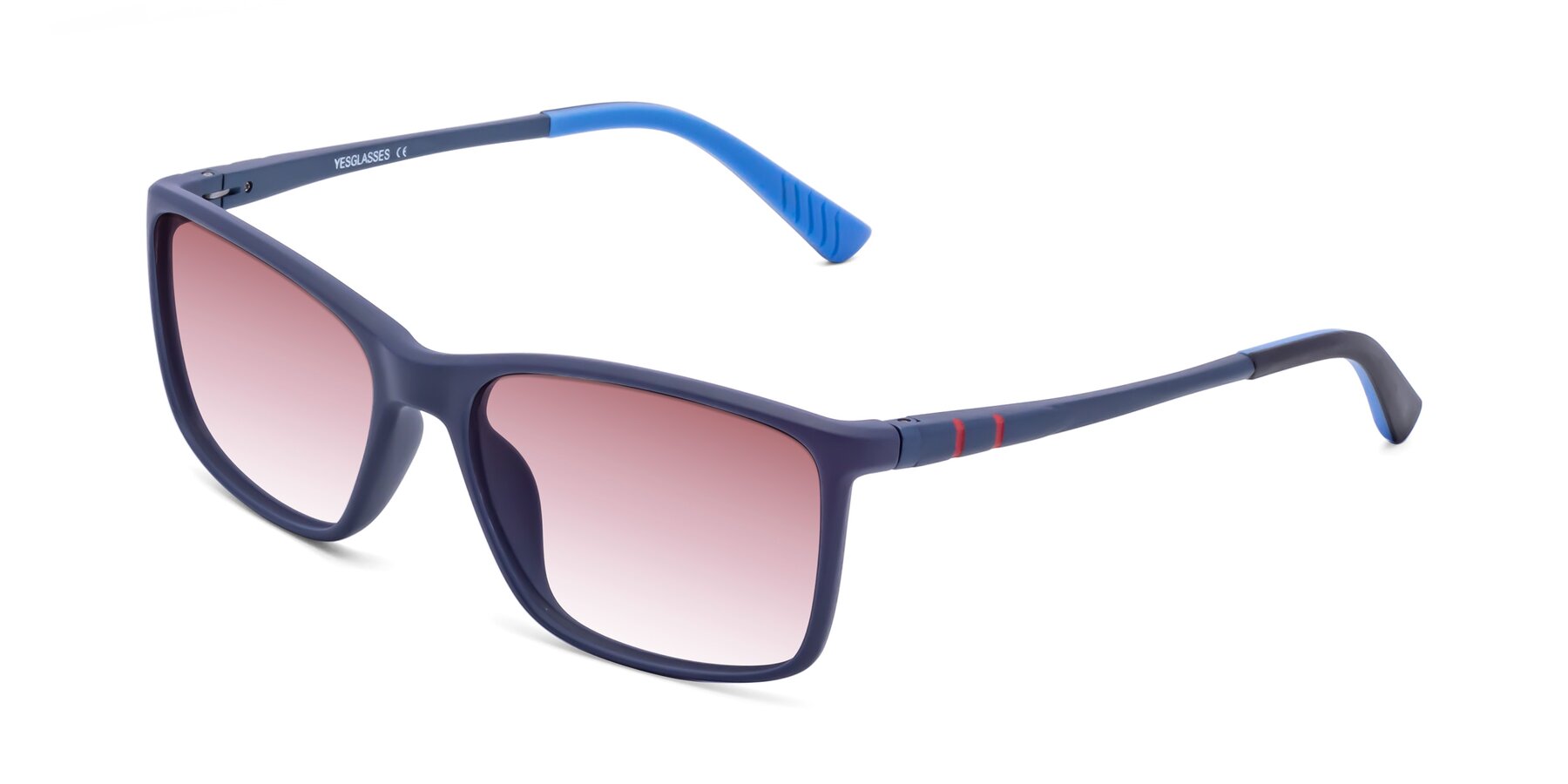 Angle of 9004 in Dark Blue with Garnet Gradient Lenses