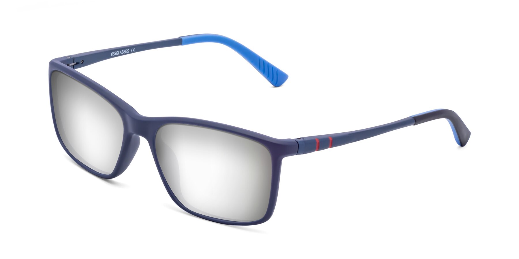 Angle of 9004 in Dark Blue with Silver Mirrored Lenses