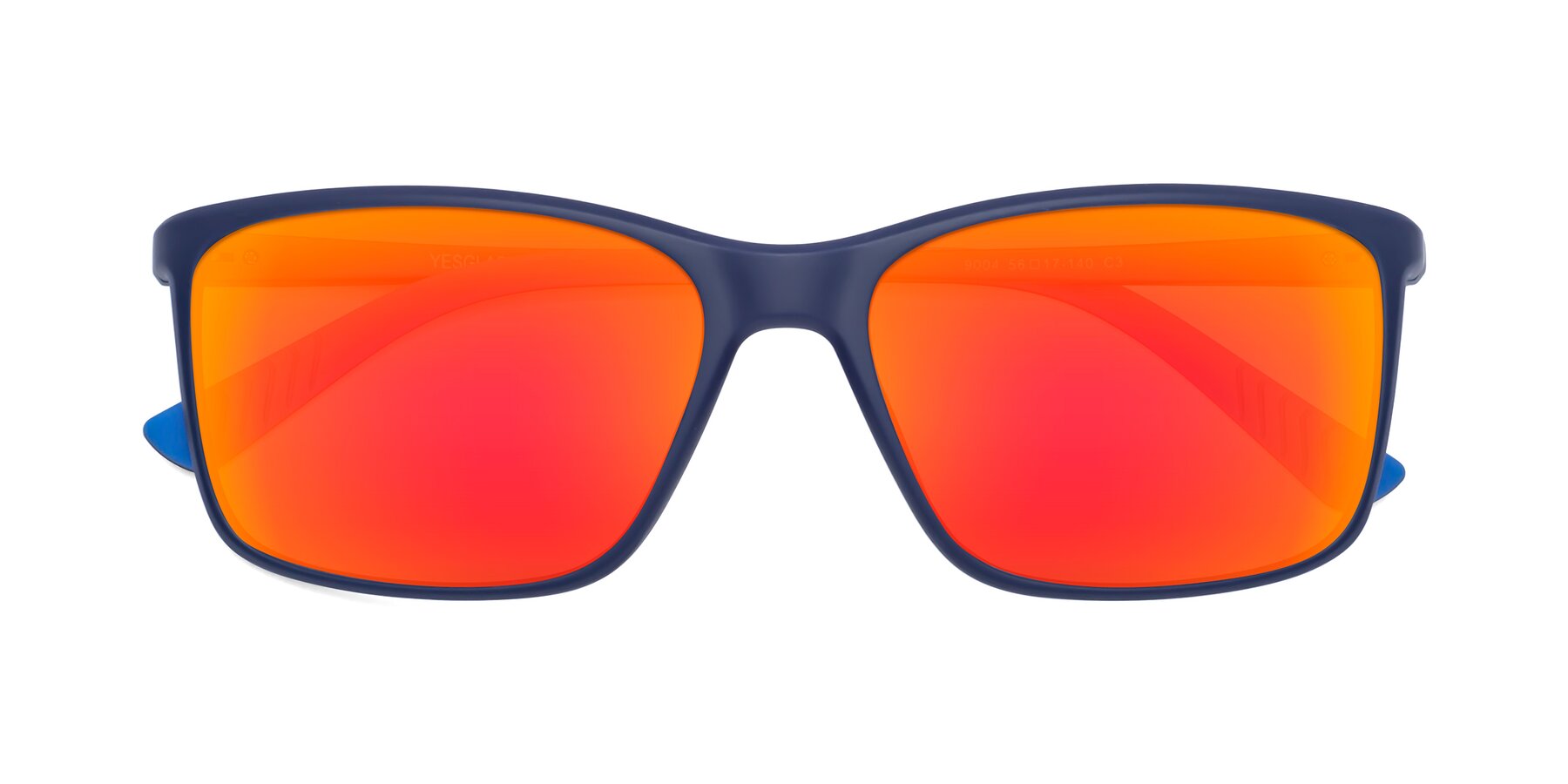 Folded Front of 9004 in Dark Blue with Red Gold Mirrored Lenses