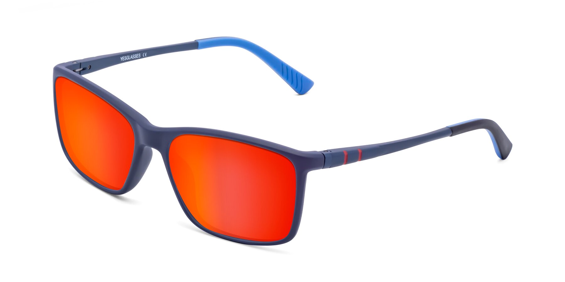 Angle of 9004 in Dark Blue with Red Gold Mirrored Lenses