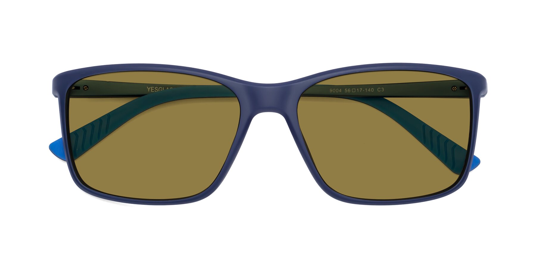 Folded Front of 9004 in Dark Blue with Brown Polarized Lenses