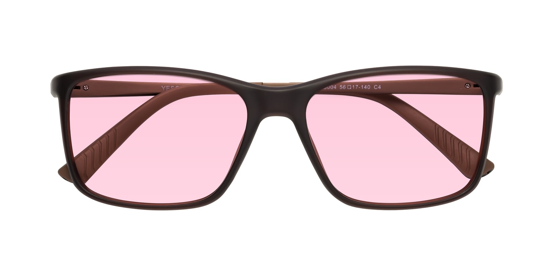 Folded Front of 9004 in Coffee with Light Pink Tinted Lenses
