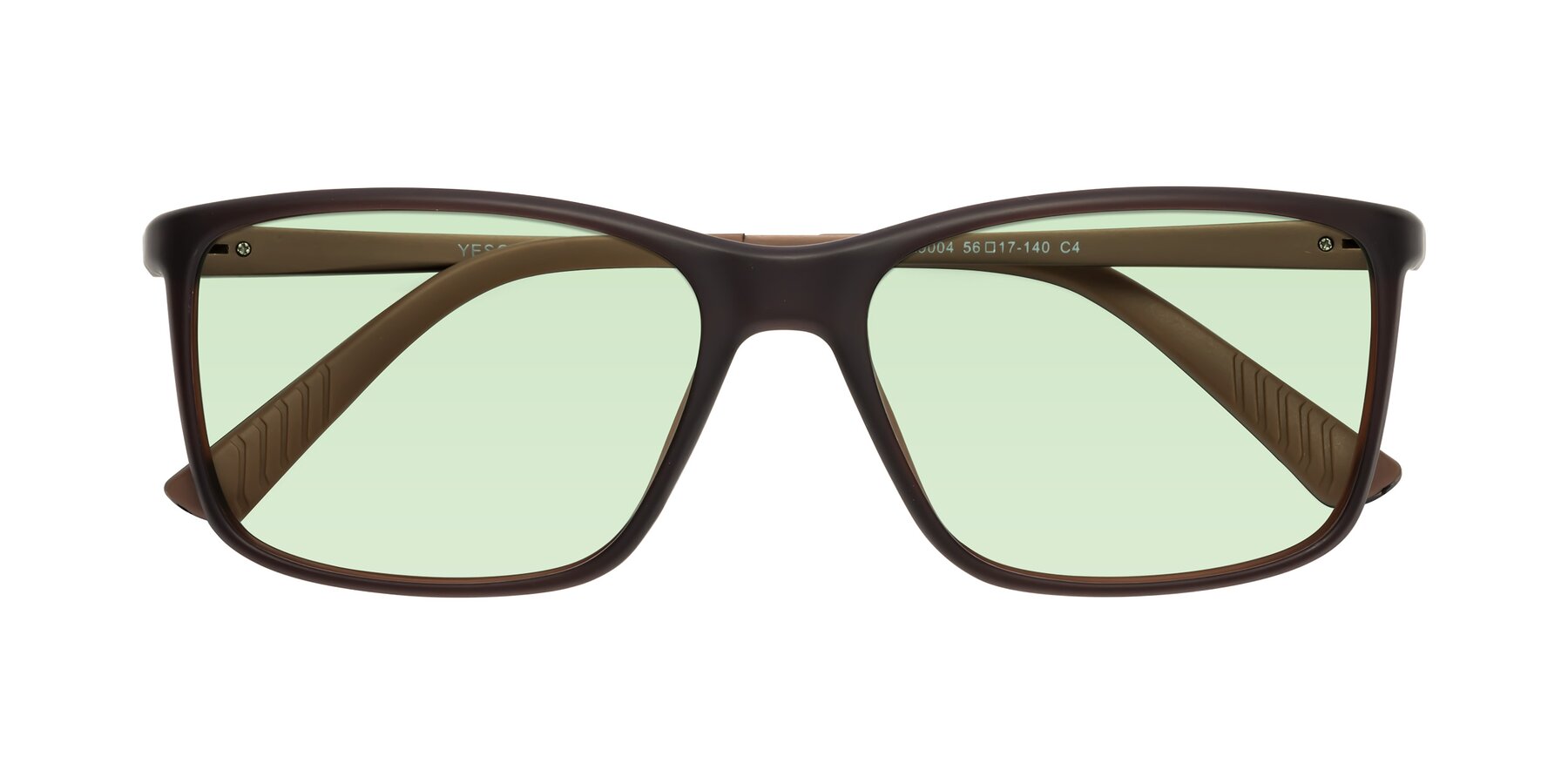 Folded Front of 9004 in Coffee with Light Green Tinted Lenses