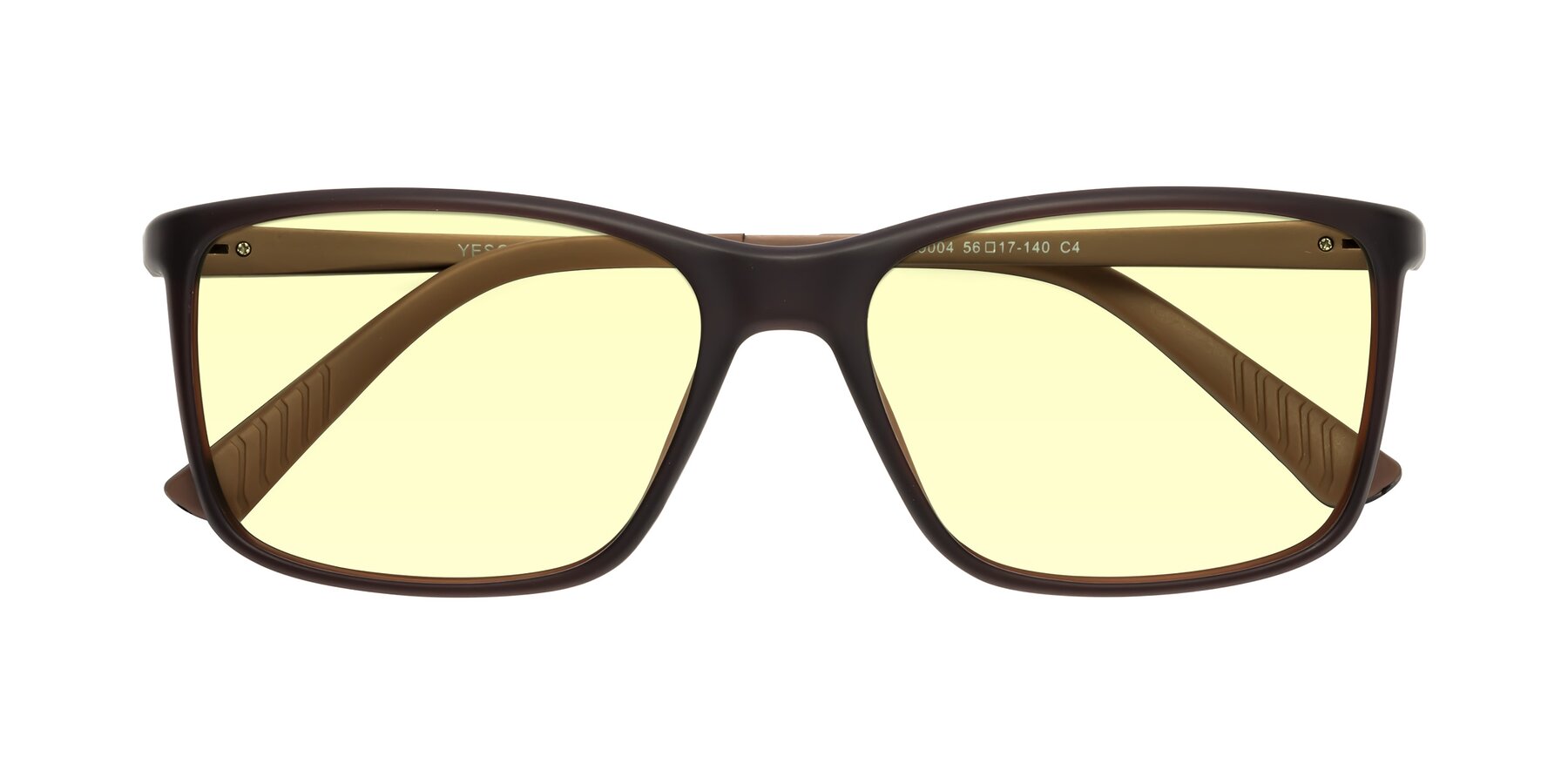 Folded Front of 9004 in Coffee with Light Yellow Tinted Lenses