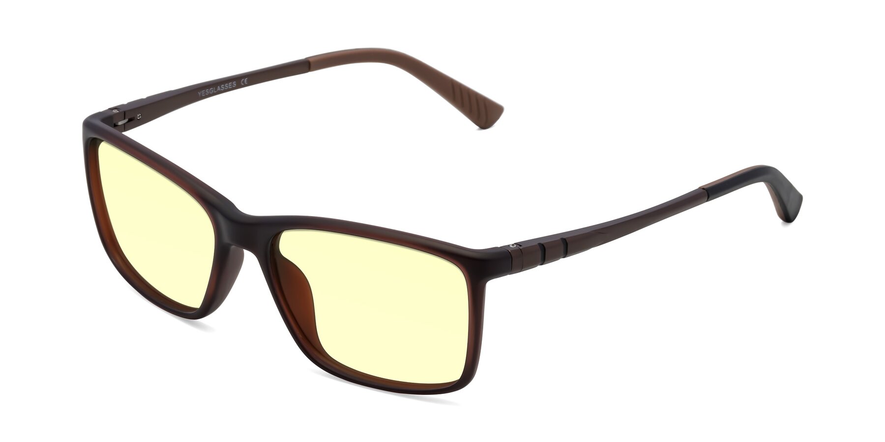 Angle of 9004 in Coffee with Light Yellow Tinted Lenses