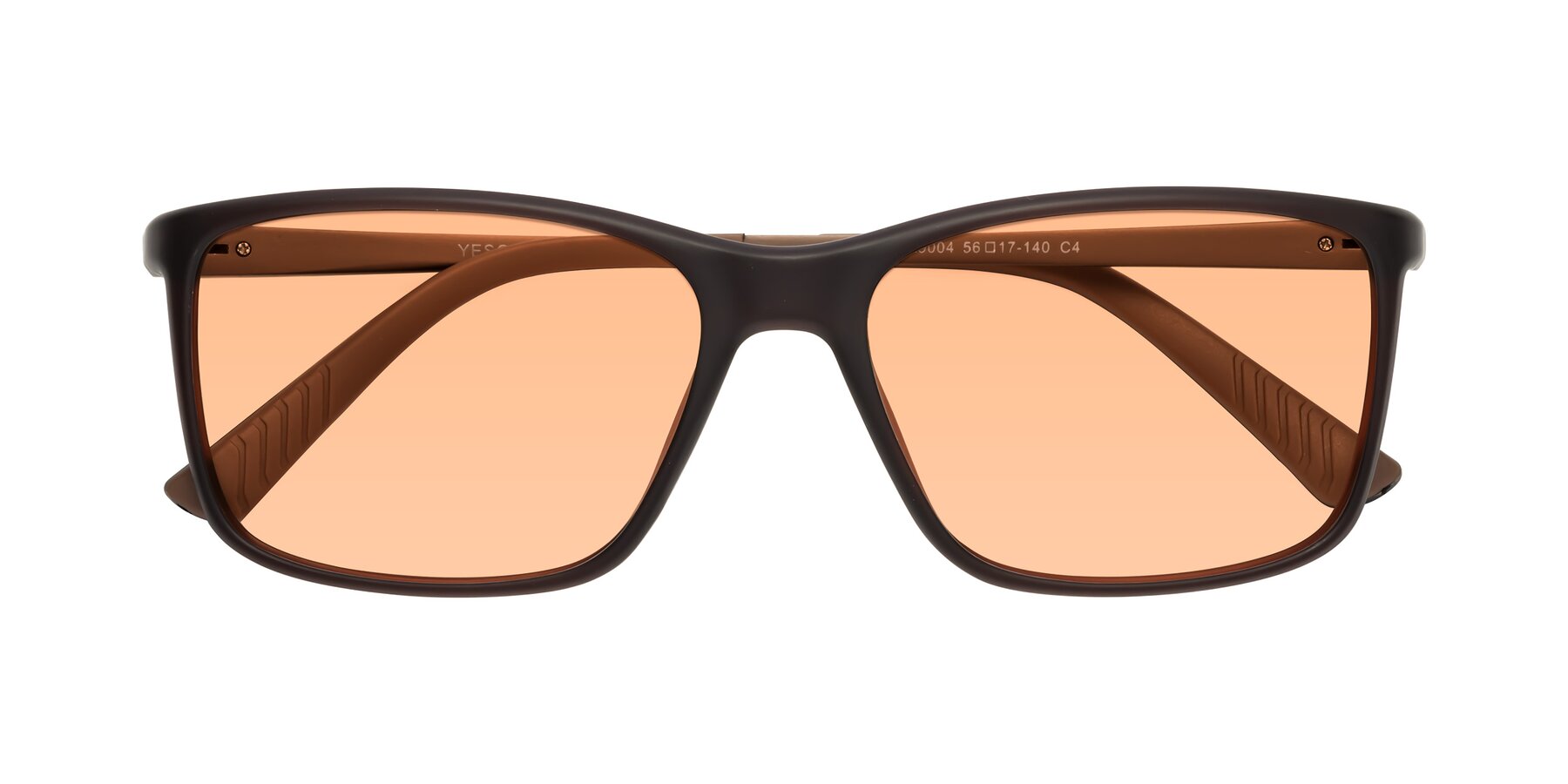 Folded Front of 9004 in Coffee with Light Orange Tinted Lenses