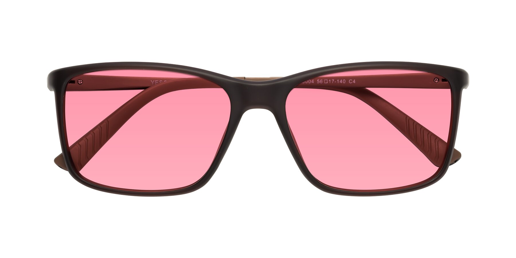 Folded Front of 9004 in Coffee with Pink Tinted Lenses