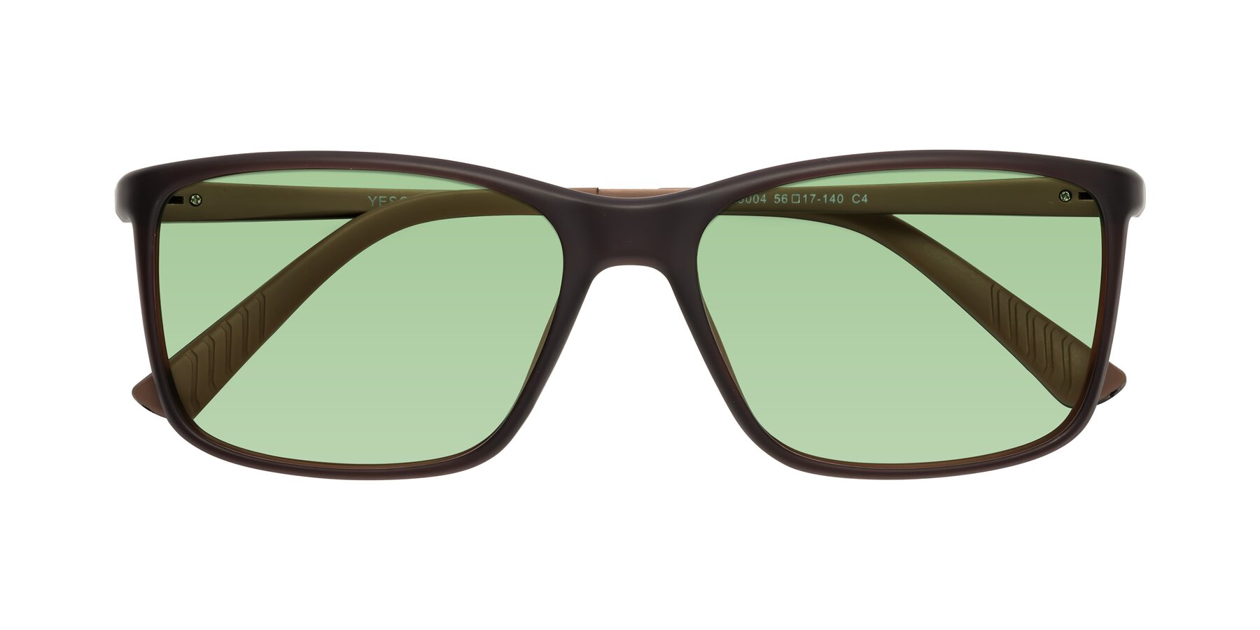 Folded Front of 9004 in Coffee with Medium Green Tinted Lenses