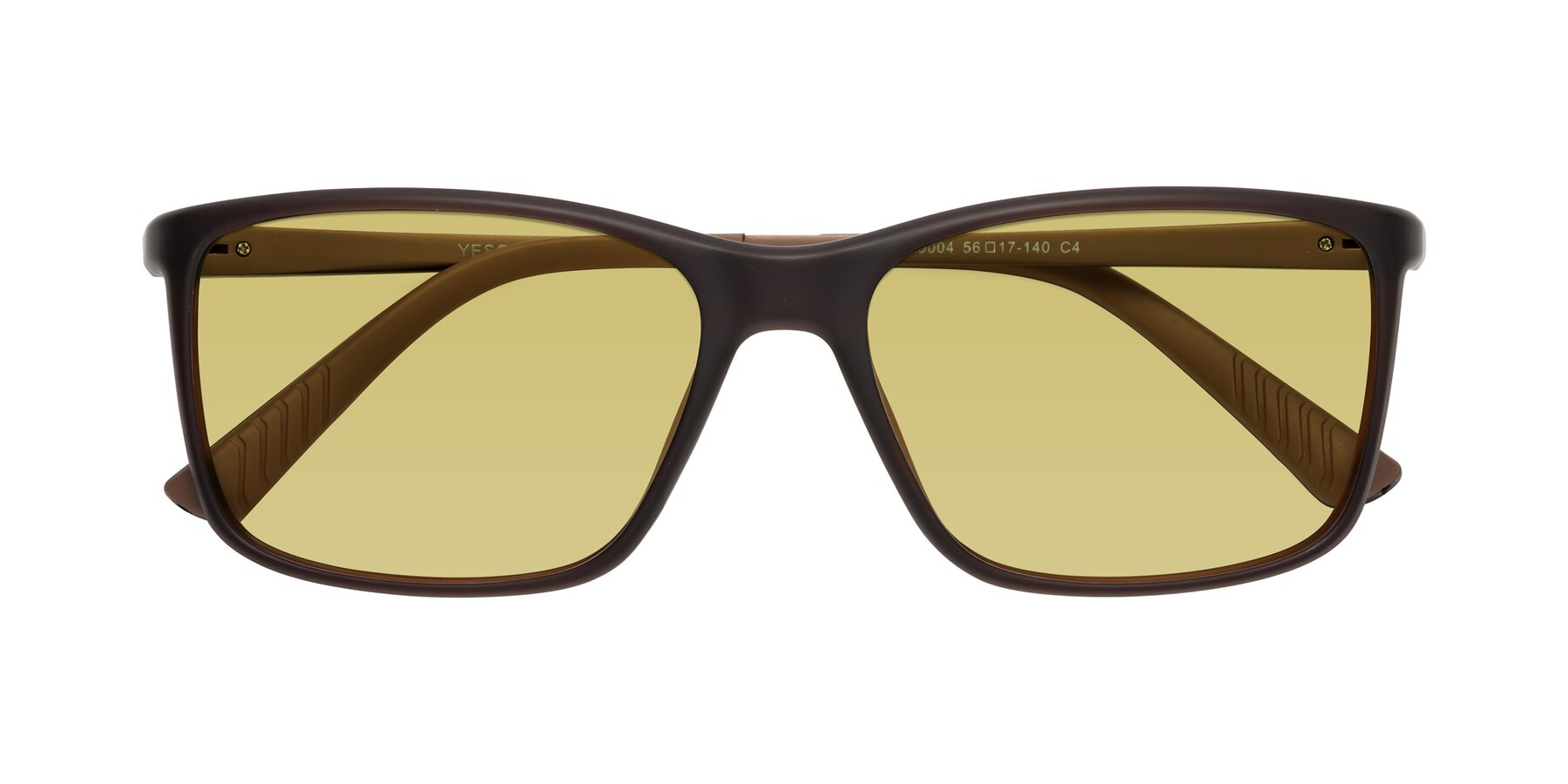 Folded Front of 9004 in Coffee with Medium Champagne Tinted Lenses