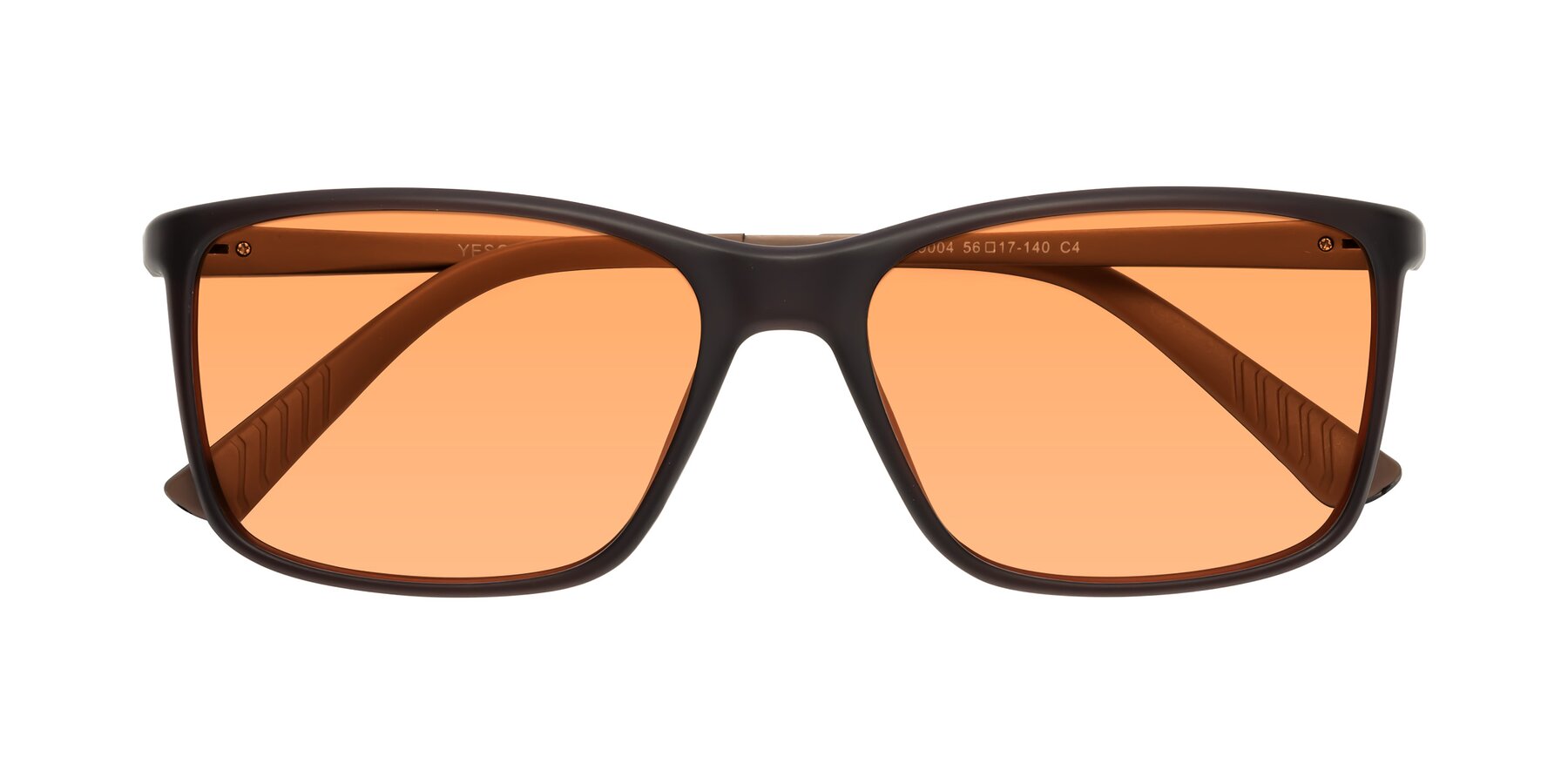 Folded Front of 9004 in Coffee with Medium Orange Tinted Lenses