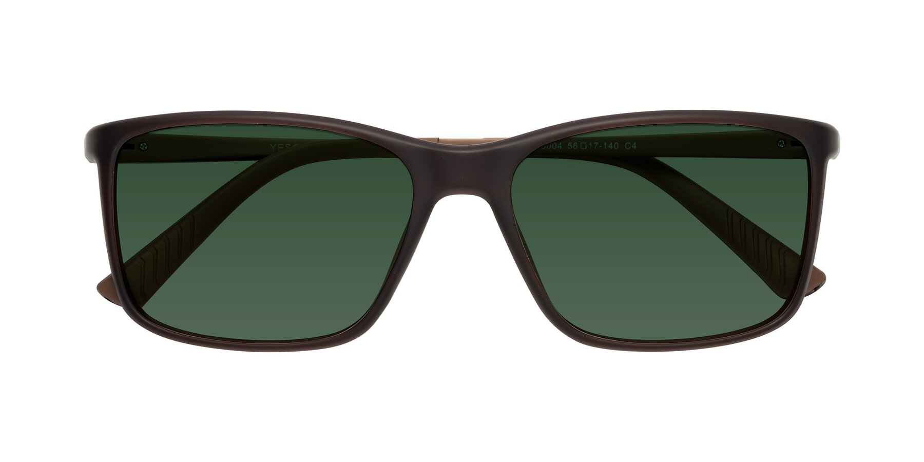 Folded Front of 9004 in Coffee with Green Tinted Lenses