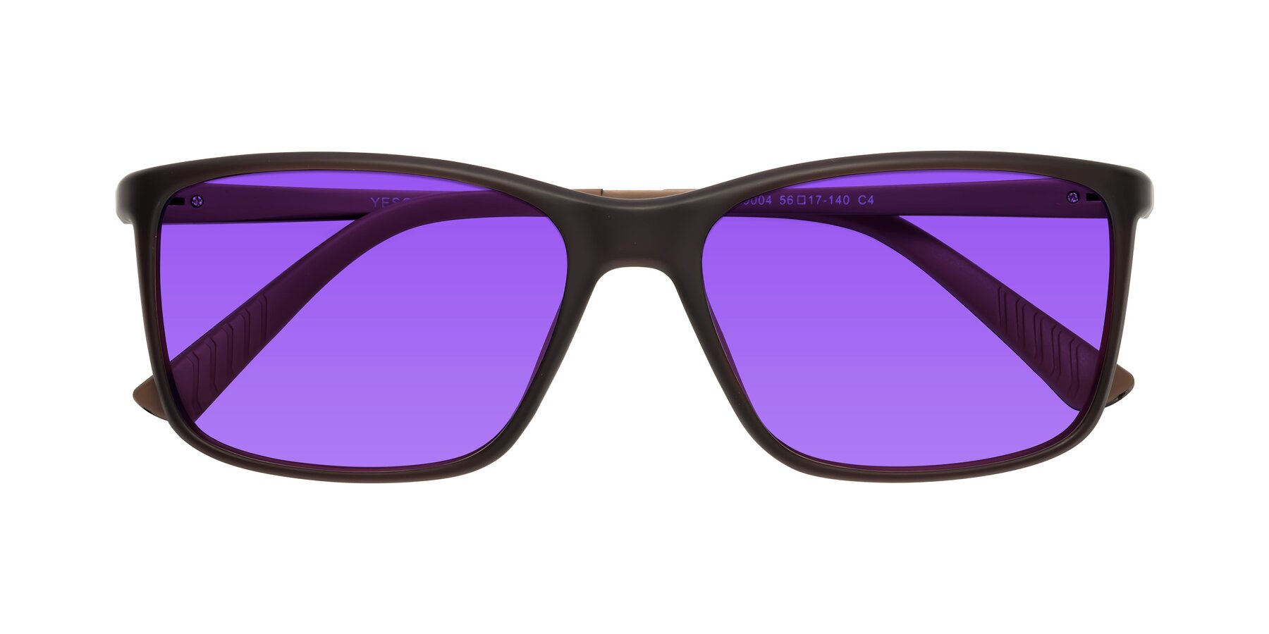 Folded Front of 9004 in Coffee with Purple Tinted Lenses