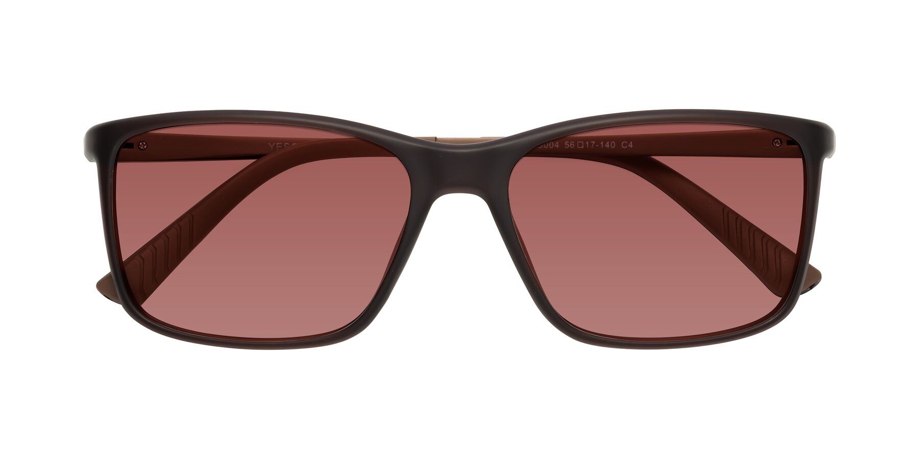 Folded Front of 9004 in Coffee with Garnet Tinted Lenses