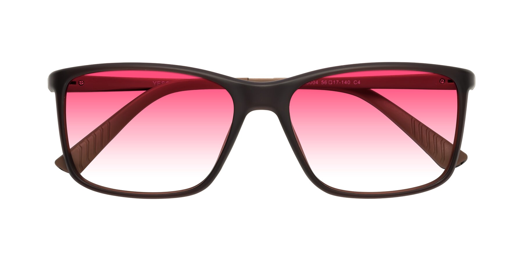 Folded Front of 9004 in Coffee with Pink Gradient Lenses