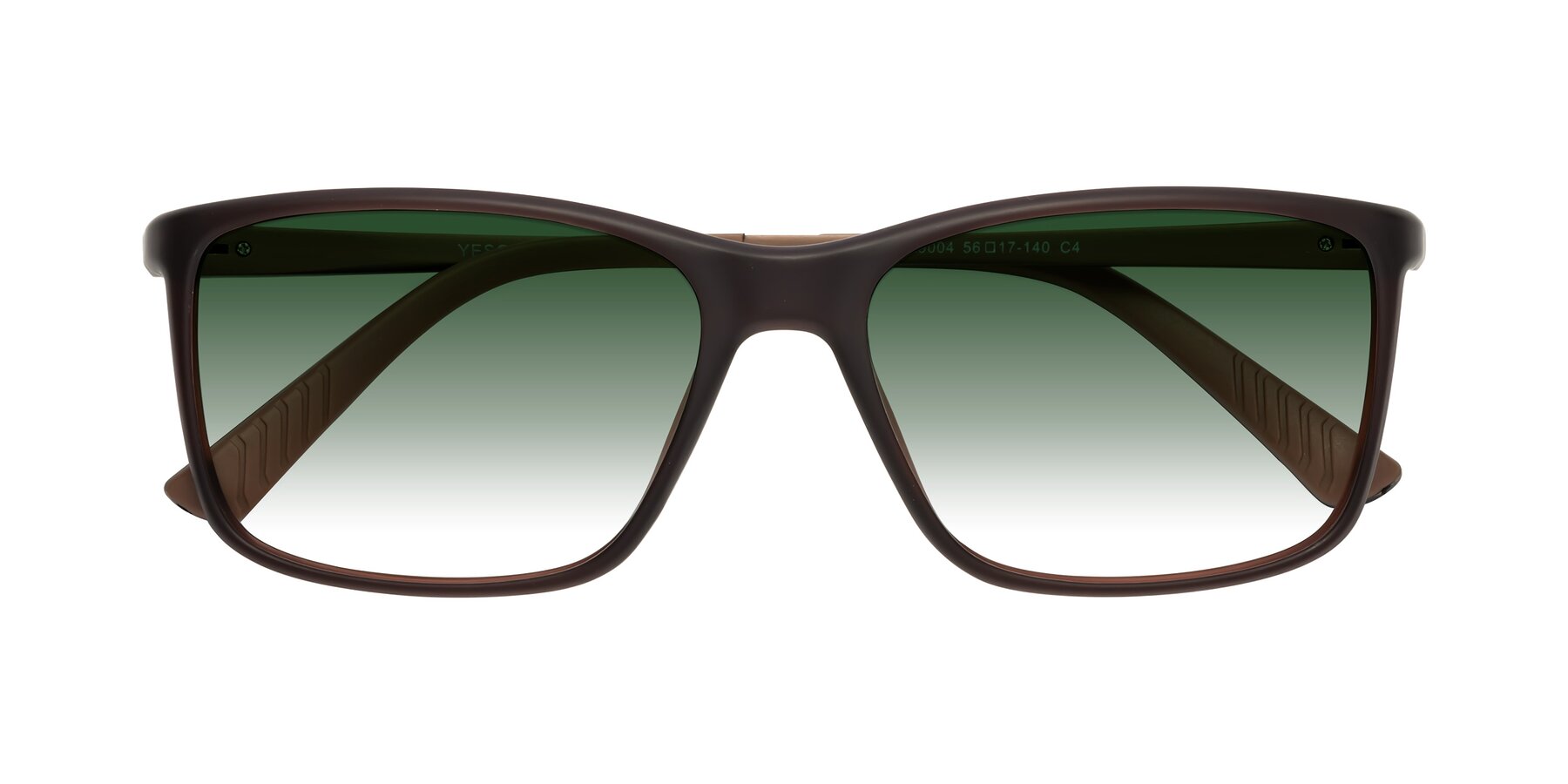 Folded Front of 9004 in Coffee with Green Gradient Lenses