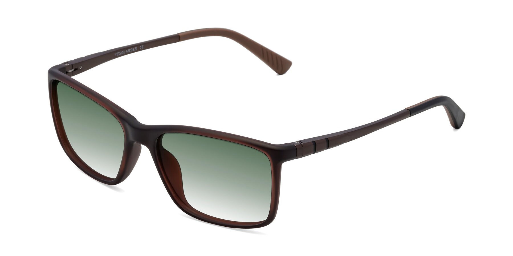 Angle of 9004 in Coffee with Green Gradient Lenses