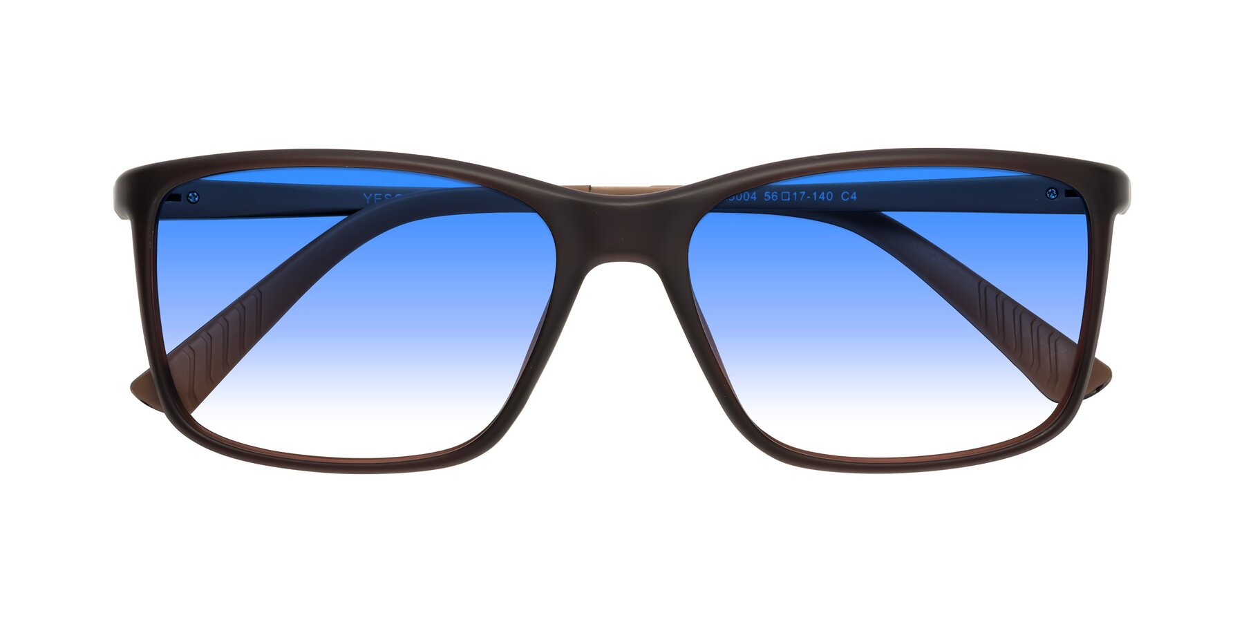 Folded Front of 9004 in Coffee with Blue Gradient Lenses