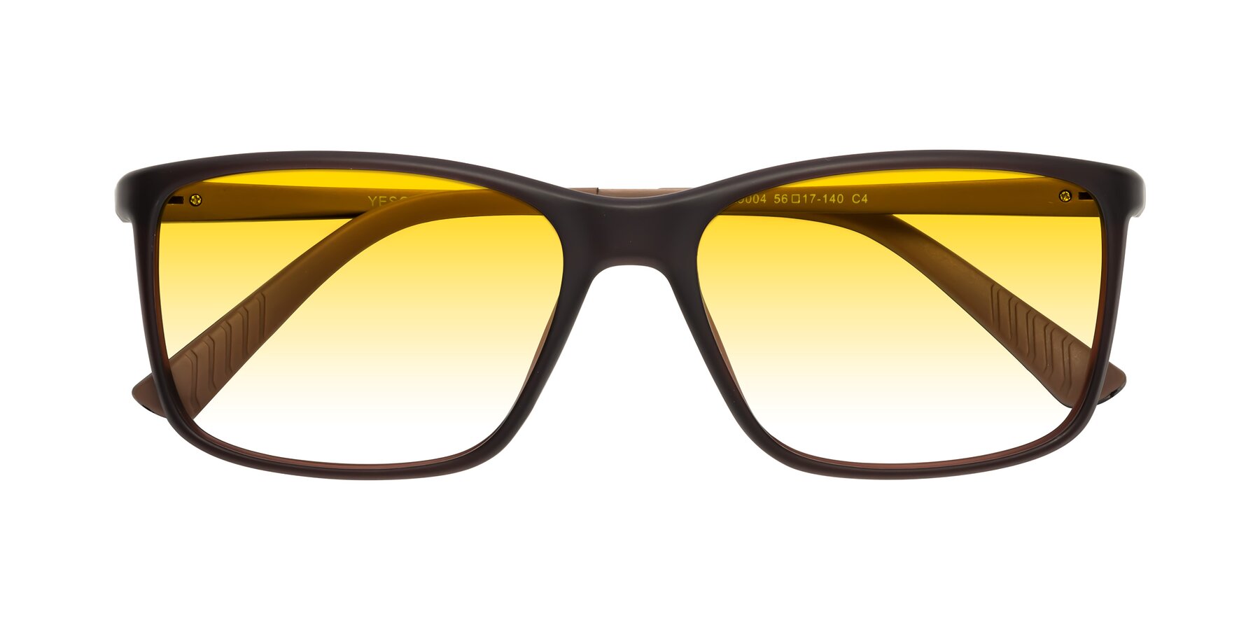 Folded Front of 9004 in Coffee with Yellow Gradient Lenses