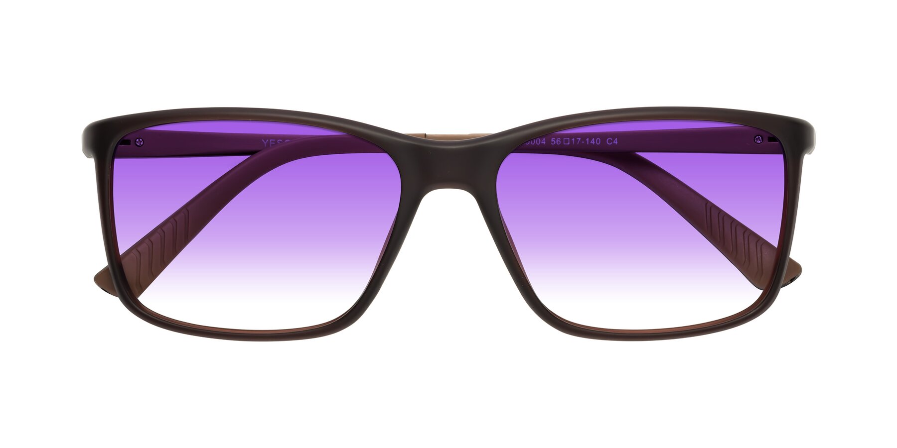 Folded Front of 9004 in Coffee with Purple Gradient Lenses